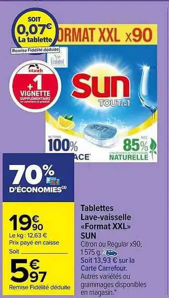 Carrefour Market Tablettes lave-vaisselle «foramat xxl» sun offre