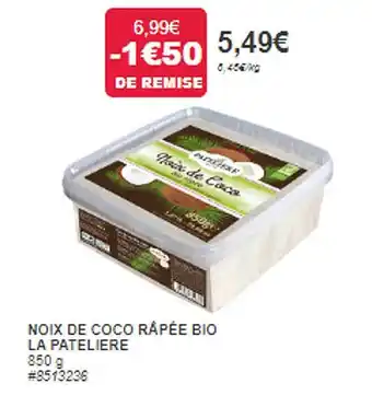 Costco Noix de coco râpée bio la patelière offre