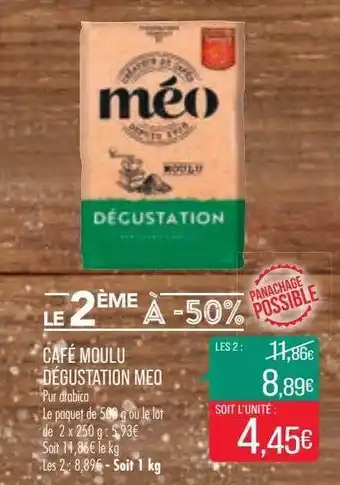 Match Café moulu dégustation meo offre