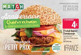 Match Produit élaboré : cheeseburger offre