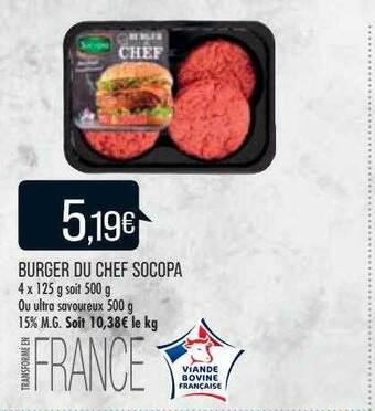 Match Burger du chef socopa offre