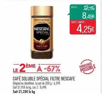 Match Café soluble spécial filtre nescafé offre