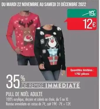 Match Pull de noël adulte offre