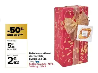 Carrefour Ballotin assortiment de chocolats ESPRIT DE FETE offre