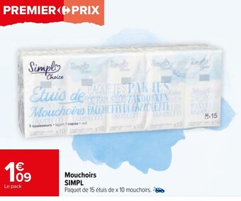 Carrefour Mouchoirs SIMPL offre
