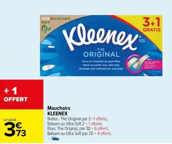Carrefour Mouchoirs KLEENEX offre