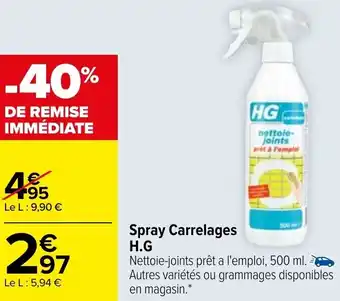 Carrefour Spray carrelages H.G. offre