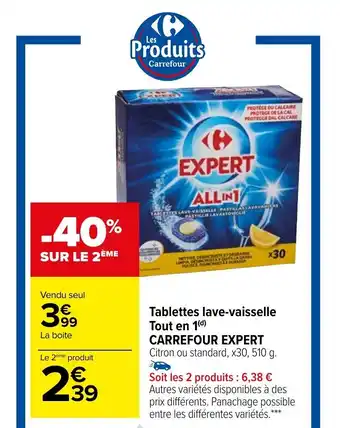 Carrefour Tablettes lave-vaisselle tout en 1 CARREFOUR EXPERT offre