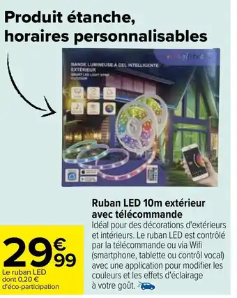 Ruban LED 10m extérieur avec télécommande
