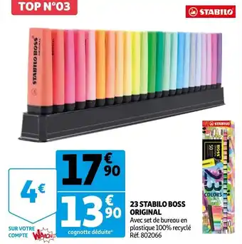 Auchan 23 stabilo boss original offre