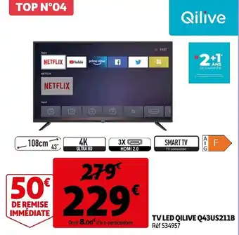 Auchan Tv led qilive Q43US211B offre