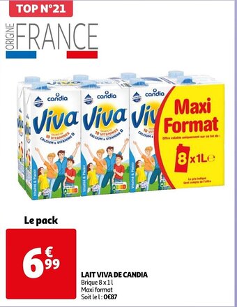 Auchan Lait viva de CANDIA offre