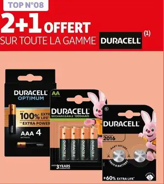 Auchan Duracell 2+1 offert sur toute la gamme duracell offre