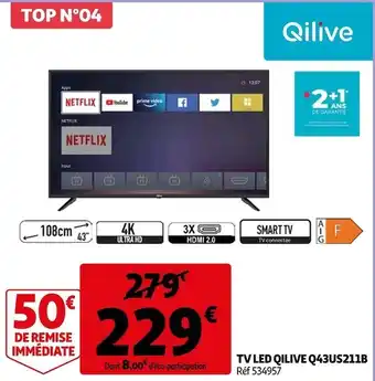 Auchan Qilive tv led q43us211b offre