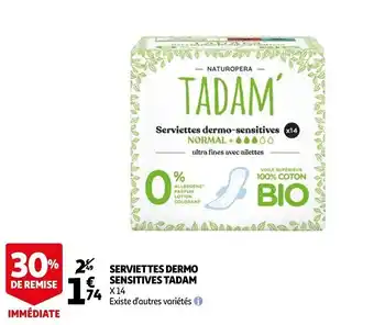 Auchan Serviettes dermo sensitives TADAM offre