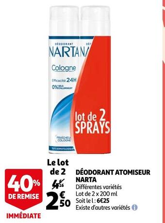 Auchan Déodorant atomiseur offre