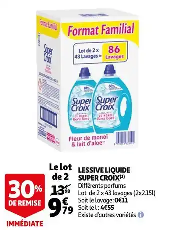 Auchan Super croix lessive liquide offre