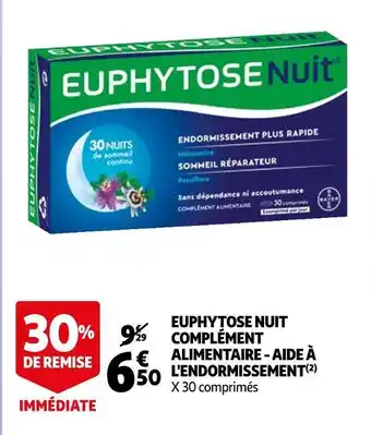 Auchan Euphytose nuit complément alimentaire - aide à l'endormissement offre