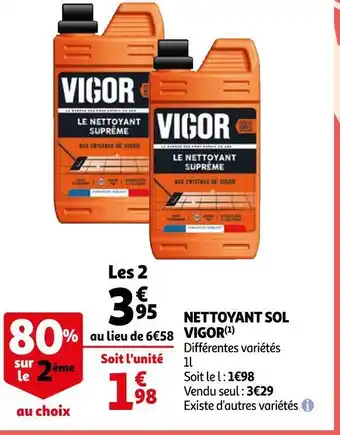 Auchan Vigor nettoyant sol offre