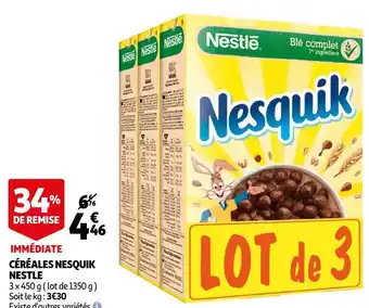 Auchan Nestle céréales nesquik offre