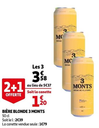 Auchan 3 monts bière blonde offre