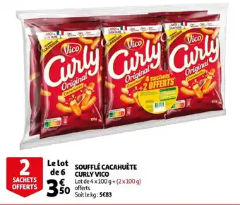 Auchan Vico soufflé cacahuète curly offre