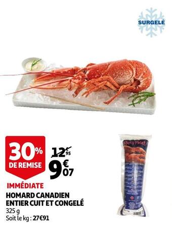 Auchan Homard canadien entier cuit et congelé offre