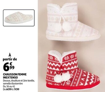 Auchan Inextenso chausson fille ou femme offre