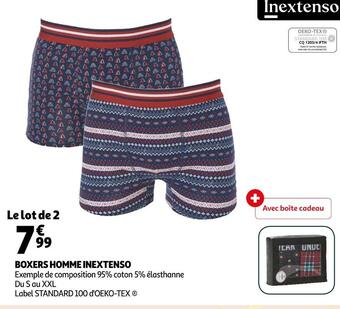 Auchan Inextenso boxers homme offre
