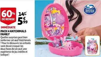 Auchan Spin master pack 4 hatchimals family offre