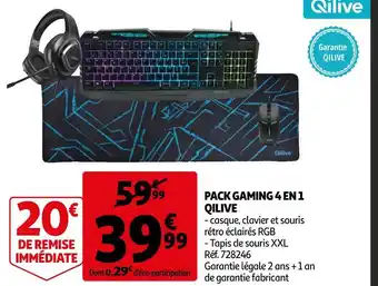 Auchan Qilive pack gaming 4 en 1 offre