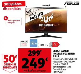 Auchan Asus ecran gamer incurvé vg328h1b offre