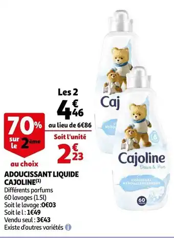 Auchan Adoucissant liquide CAJOLINE offre