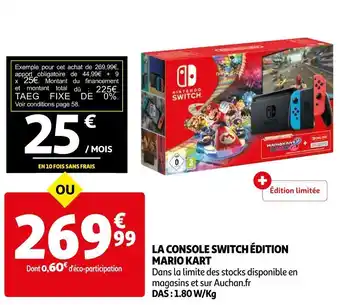 Auchan La console switch édition mario kart offre