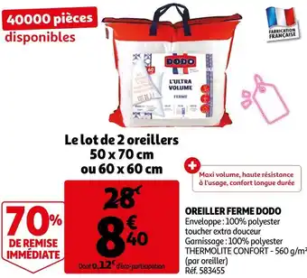 Auchan Dodo oreiller ferme offre