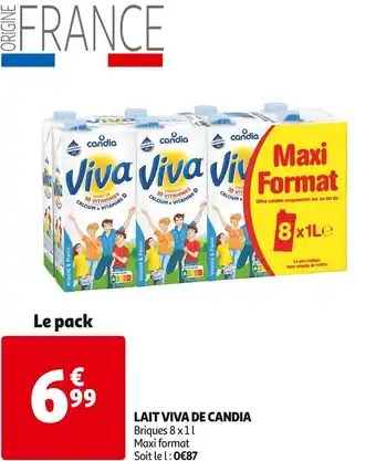 Auchan Supermarché Candia lait viva de candia offre