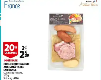 Auchan Supermarché Auchan choucroute garnie à table en france offre
