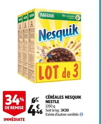 Auchan Supermarché Nestle céréales nesquik offre