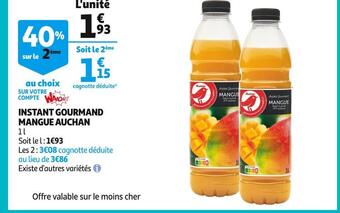 Auchan Supermarché Auchan instant gourmand mangue offre