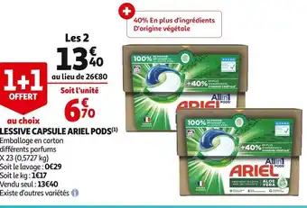 Auchan Supermarché Ariel lessive capsule pods offre