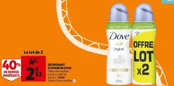 Auchan Supermarché Dove déodorant atomiseur offre