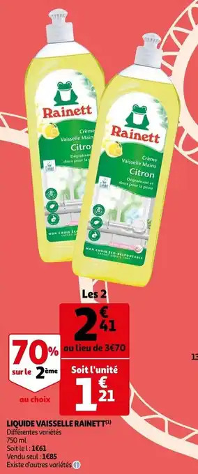 Auchan Liquide vaisselle RAINETT offre