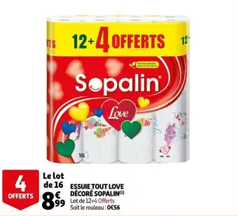 Auchan Essuie tout love décoré SOPALIN offre