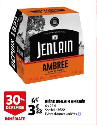 Auchan Bière jenlain ambrée offre