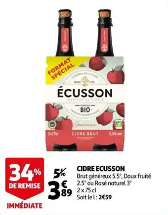 Auchan Cidre ecusson offre