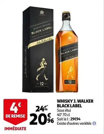 Auchan Whisky 1 w alker BLACK LABEL offre