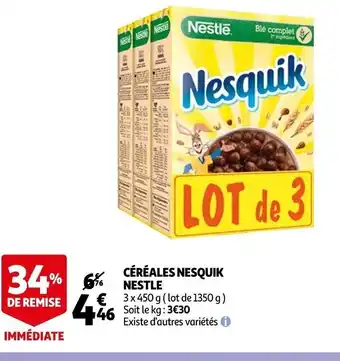 Auchan Cereales nesquik Nestle offre