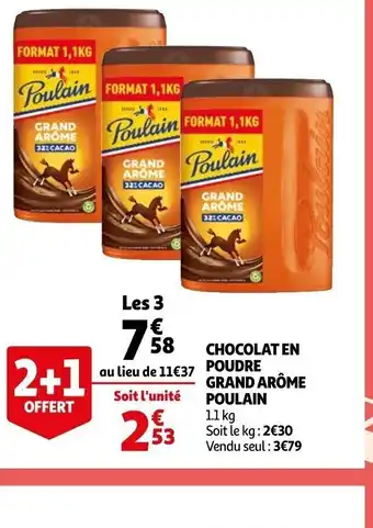 Auchan Chocolat En Poudre Grand Arome Poulain offre