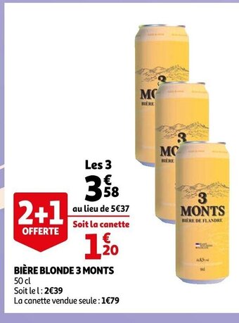 Auchan Biere Blonde 3 Monts offre