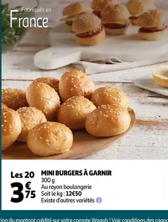 Auchan Mini Burgers a Garnir offre